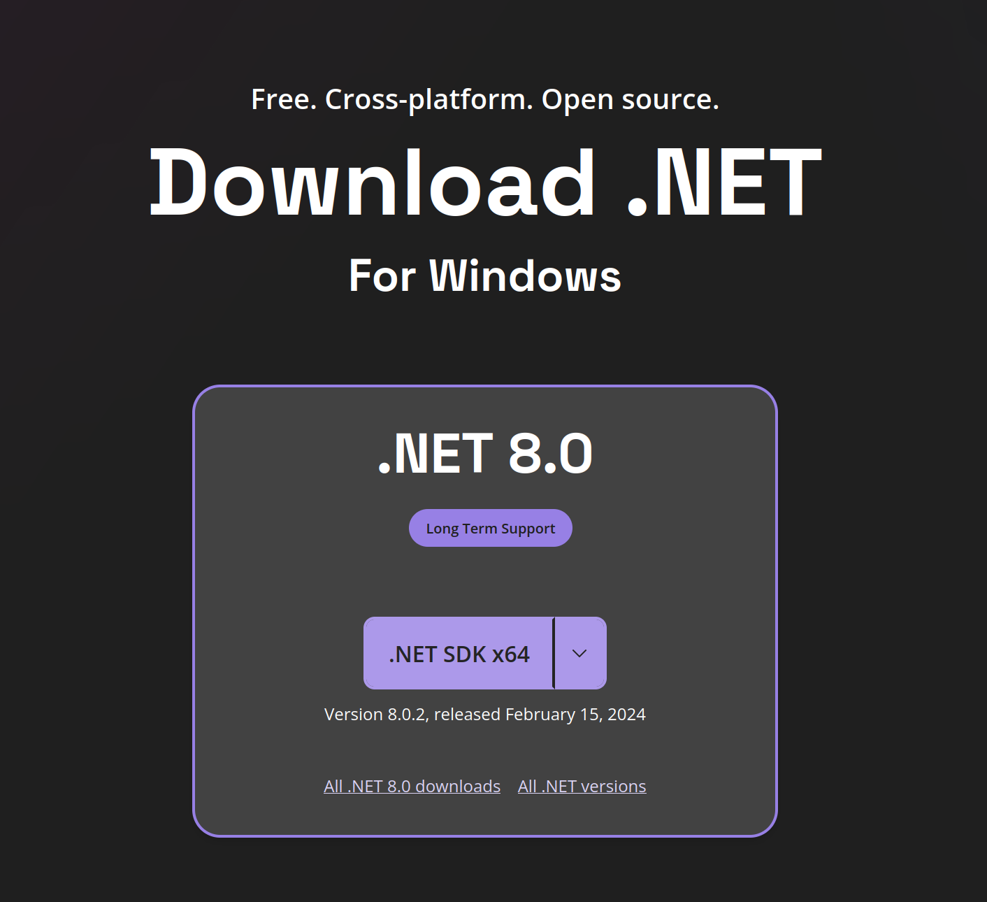 .Net SDK download